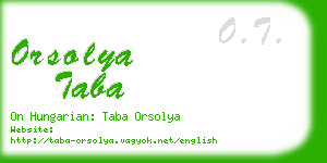orsolya taba business card